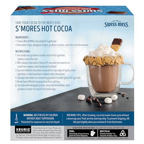 SWISS MISS MILK CHOCOLATE HOT COCOA KEURIG SINGLE-SERVE K CUP PODS, 28 COUNT