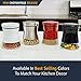 CHEFVANTAGE Glass Kitchen Storage Jar Set for Countertop with Air Tight Container Lid - Stainless Steel
