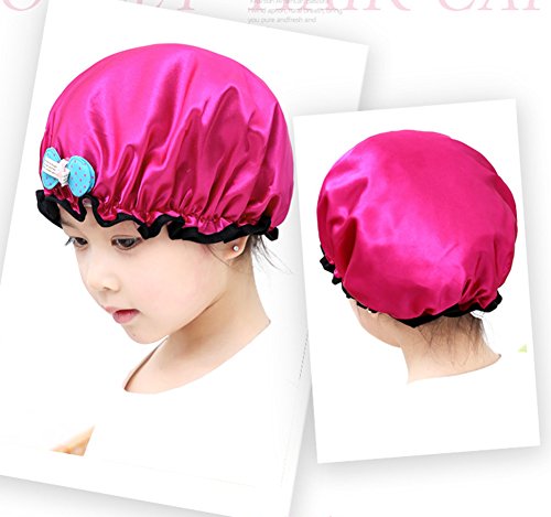 NKTM Children Shower Cap Cute Waterproof Double Layer Kids Cartoon Shower Hat 2 Pack