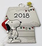 Hallmark Peanuts Holiday Snoopy and Woodstock Metal Quote Ornament, 2018