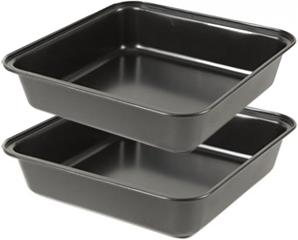Cake Square Baking Mold NonStick Coating Carbon Steel Set of 2 Amazon.co.uk Kitchen