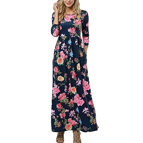 Huhhrry Women Long Sleeve Floral Printed Dresses Ladies Loose Fitted |  Desertcart Guyana