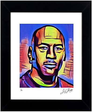 Michael Jordan Framed Wall Art Autographed Collectible by TGTHURKETTLE. Michael Jordan 1/100 Limited Edition Pop Art Prints Elegantly Framed, Matted, Signed, Certificate of Authenticity. MADE IN USA