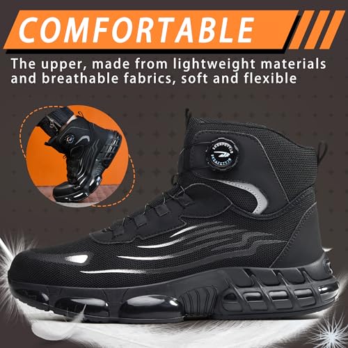 COOU Safety Boots for Men Women Lightweight Safety Shoes with Breathable Steel Toe Comfortable Non-Slip Work Boots