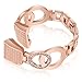 Nigaee For Fitbit Charge 2 Bands Small Large, Stainless Steel Fitbit Bands Charge 2 Fitbit Charge 2 Replacement Bands Fitbit Charge 2 Wristbands Fit bit Charge 2 Bands For Women Men Bangle 1 Rose Gold