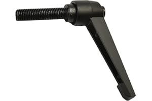 Othmro 1Pcs Clamping Lever Handle M12 Thread Push Button Ratchet Lever, Aluminum Alloy Adjustable Push Button Locking Handle with Male Threaded Stud M12*50mm Black