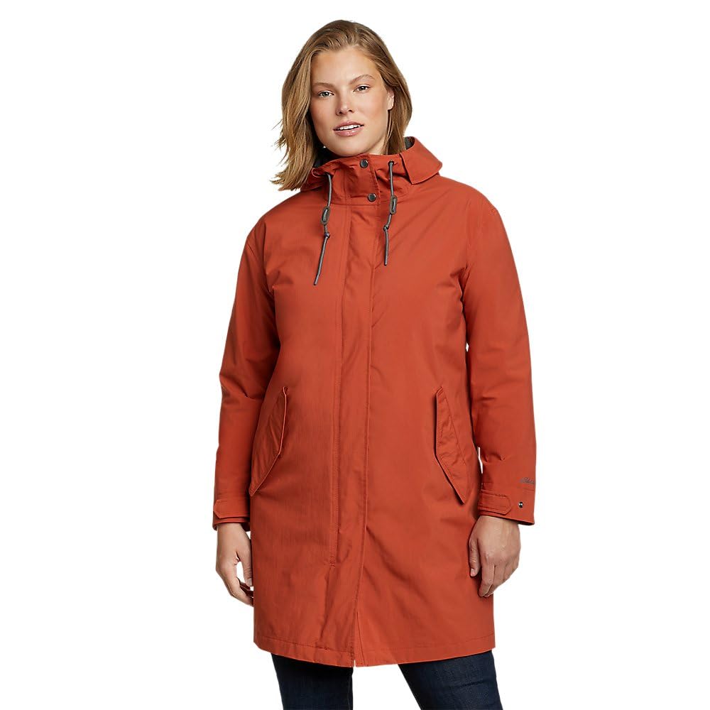 Eddie Bauer Women’s Port Townsend Trench Coat, Red Clay, Large