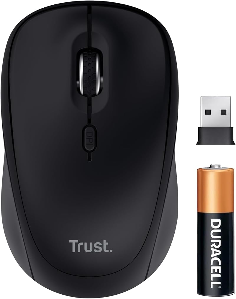 Trust Yuki Silent Wireless Mouse Bluetooth 2.4GHz Ambidextrous 75% Recycled