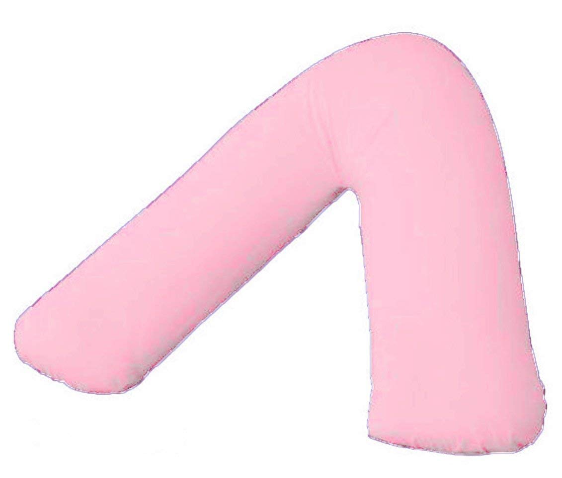 Sleep&Snuggle V Shaped Pillow Case Cover- Orthopaedic Nursing Maternity Pillow Case - Neck support for comfort and Soft Pillowcase (Pink)