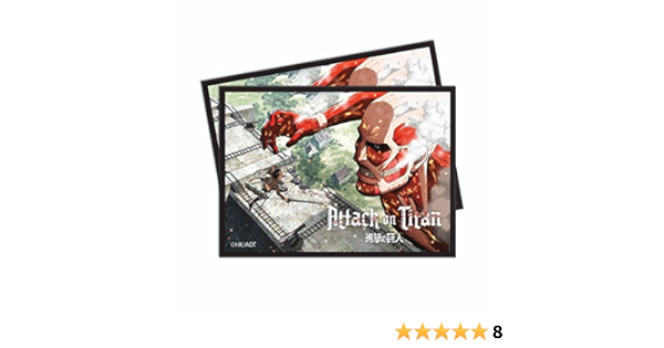 Amazon Com Ultra Pro Official Attack On Titan Eren Vs Col Deck Protector Sleeves 65ct Toys Games