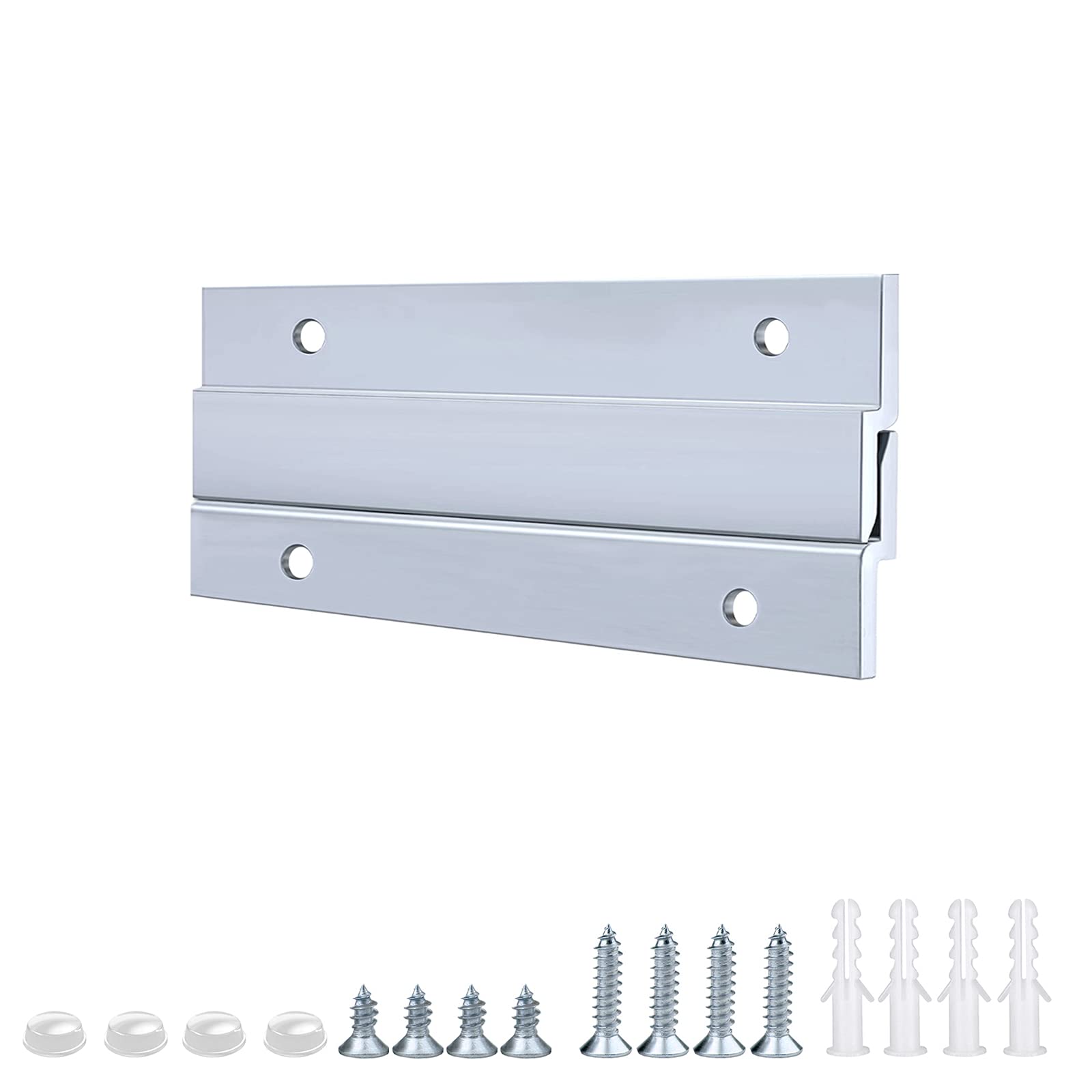 French Cleat Picture Hanger 4 Inches - 2 Pairs - Aluminum Z Bar Supports 50lbs - Interlocking Wall Mounting Bracket Hardware Kit for Hanging Mirrors, Picture, Shelf, Whiteboard, Art, Frames