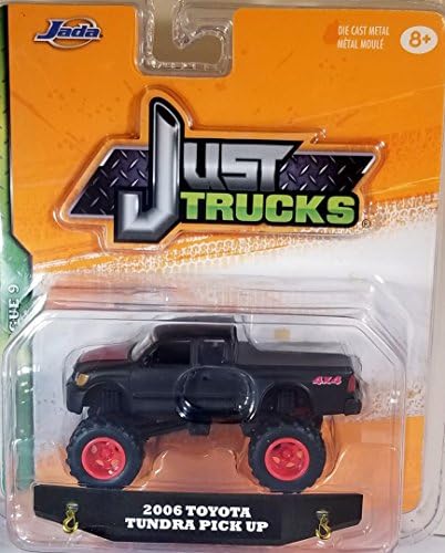 Jada Just Trucks - 2006 Toyota Tundra Pick Up - 1:43 Scale Metal Diecast Model - Matte Black with Red Hood and Tonneau Cover