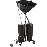 Portable Shampoo Bowl with Electric Pump (Pack of 1) | Adjustable Basin Height, Dual-Bucket Design with Drain Hoses | Home &amp; Barber Use |