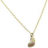 Macaroni Noodle Charm Necklace – 14K Gold-Filled Pasta Pendant on 18″ Chain – Handmade Foodie Jewelry Gift for Mac & Cheese Lovers