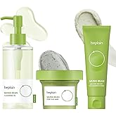 beplain Mung Bean Pore Care Trio - Cleansing Oil & Cleansing Foam 80ml &Clay Mask | Korean Skin Care | Suitable for Sensitive Skin