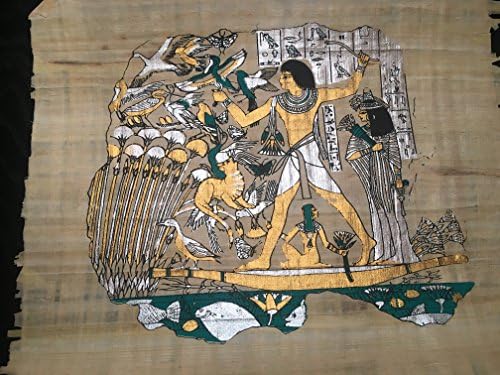 iRSE Art Egyptian Genuine Papyrus, Ancient Egypt paper, hand made wall paper, artistic drawing, archaeologist picture image (Shape5)