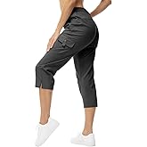 YSENTO Womens Cargo Capri Pants with 4 Pockets Summer Bottoms Lightweight Quick Dry Hiking Athletic Joggers