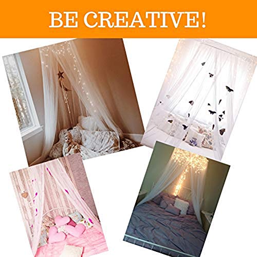Gyswshh 250cm Single Door Hung Mosquito Net Bed Curtain Canopy Outdoor Fly Insect Decor White - Thumbnail 3