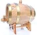 1 Liter Whiskey Oak Barrel for Aging – Golden Oak Barrel with Brass Hoops – Aging and Recipes Digital Guide included