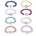 Soleebee 8 pcs Pure Color Round Resin Beads Stretch Bracelet Snap Button Bracelet Fit 18mm Charms (Dark blue/Pink/Red/Orange)