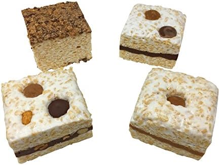 Gourmet Marshmallow Crispy Rice Treats - 4 Cakes (PB &amp; Choc, Peanut Butter, Choc Toffee, Choc C'mel)