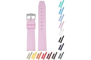 GENERIC 20mm Curved End Rubber Band For Rolex Daytona And GMT, Replacement Watch Bands With Buckle For Rolex Watches Silicone Rubber Watch Strap - Multiple Colors