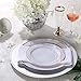 102 Pieces Rose Gold Plastic Plates, White Party Plates, Premium Disposable Wedding Plates Includes: 51 Dinner Plates 10.25 Inch and 51 Salad/Dessert Plates 7.5 Inch