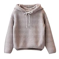 PlayMate Girls Outfits&Set Baby Boy Girl Sweater 2019 New Toddler Knit Pullover Long Sleeve Hooded Sweatshirt Outerwear Gray