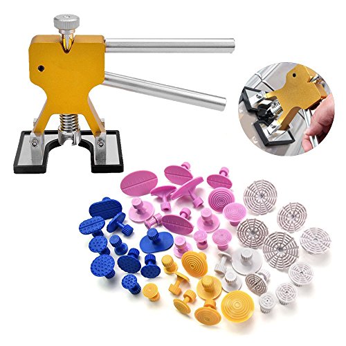 Wcaro 45Pcs PDR Kit PDR Tools Dent Lifter Glue Puller PDR Puller Tabs Paintless Dent Repair Removal Tools For Hail Damage And Door Ding