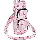 Betsey Johnson Insulated Water Bottle Pouch Holder Carrier Crossbag with Adjustable Shoulder Strap - Lightweight Polyester Accessories with Pockets Good for Hiking Sports