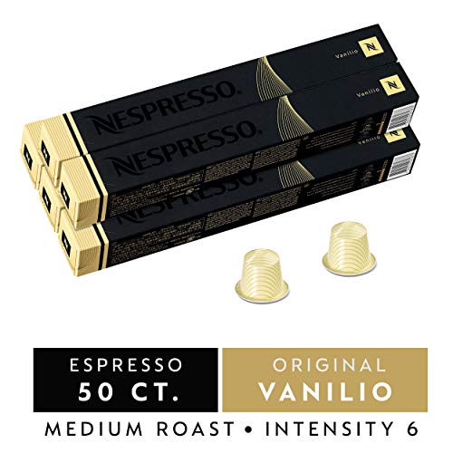 Nespresso Capsules OriginalLine, Vanilio, Medium Roast Coffee, 50 Count Coffee Pods, Brews 1.35 oz