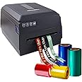 Satin Ribbon Printing Machine 3 Row Digital Ribbon Printer, Label Printer Foil Stamping Printing Machine for Gift Wrapping, 20-104mm Width, Supports 50+ Languages for Christmas Party
