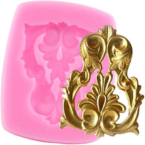 3D Baroque Relief Silicone Mold for DIY Cupcake Cake Topper Decoration Ice Cube Pudding Chocolate Crystal Desserts Jelly Shots Candy Gum Paste Fondant Mold Soap Mould Handmade Ice Cream