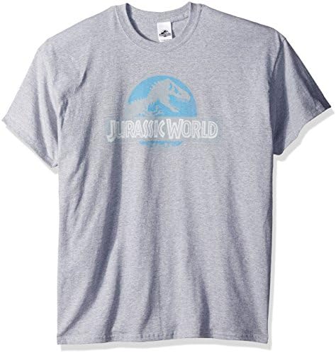 Jurassic Park Men's Big-Tall World Logo T-Shirt, Sport Grey, 5X-Large