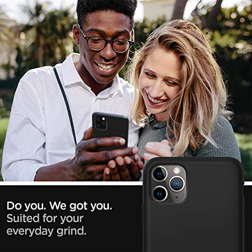 Spigen Silicone Fit Funda iPhone 11 Pro con Suave y Antideslizante, Funda Compatible con Apple iPhone 11 Pro (5.8") 2019 - Black - Imagen 4