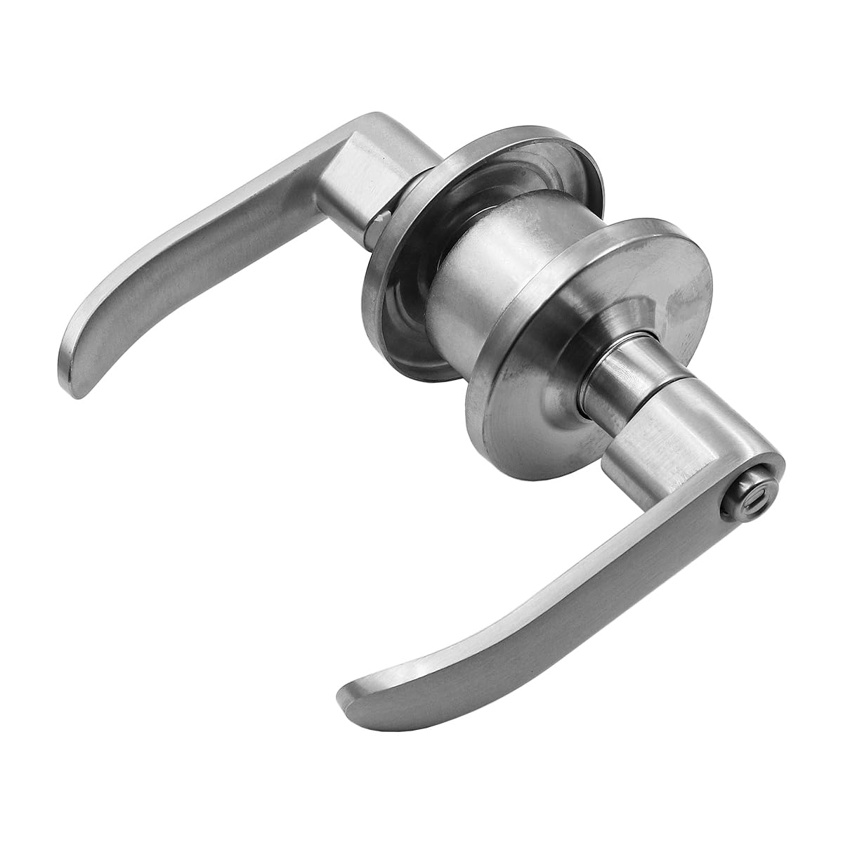 ZONADAH Zinc Alloy Lever Entrance Lock, Latch 60mm, Security Door Lock with Keys Safe Lockset Exterior Door Handle Knob for Home Bedroom, Bathroom-Silver