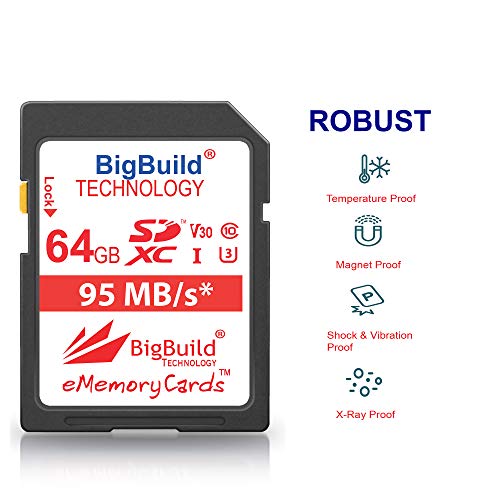 BigBuild Technology 64GB UHS-I U3 95MB/s Speicherkarte für Panasonic Lumix DMC TZ80, TZ81, TZ81EG-K, TZ81EG-K, TZ81EG-S, TZ90, TZ90EB-K, TZ91, ZS50K, ZS50S, ZS70 Kamera – Bild 5