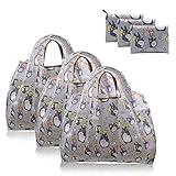 Finex - Set of 3 - My Neighbor TOTORO Foldable Reusable Tote Recycle Shopping Bag in a mini Tote - lightweight portable large capacity