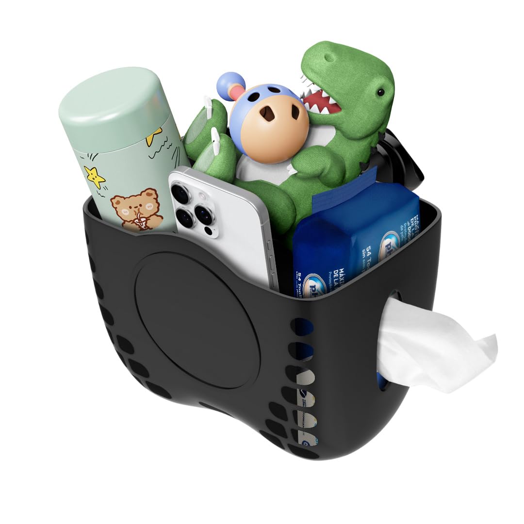 MC MICUS Basket-shaped cup holder with opening for wipes – universal stroller accessory compatible with Bugaboo, Cybex, ABC Design – practical storage for bottles, coffee, toys and baby wipes