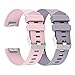 Charge 2 Band Replacement,Classic Silicone Band Accessories Adjustable Strap Belt for Fitbit Charge 2 Heart Rate Fitness Wristband (Blush Pink+Lavender)