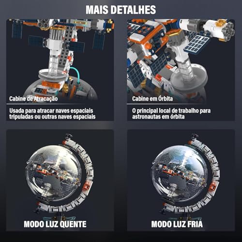 Blocos de Montar Construção STEM Educativo Brinquedo Modelo Globo Espaço 770 Peças