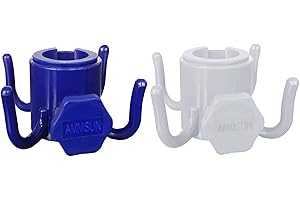 AMMSUN 2 Pack Beach Umbrella Hanging Hook, 4-prongs Plastic Umbrella Hook Hanging for Towels/Hats/Clothes/Camera/Sunglasses/Bags-Durable, Fit for Beach,Camping Trips