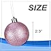 36-Pack Christmas Tree Ornaments - Pink and White Shatterproof Medium Christmas Balls Decoration, Assorted 4-Finish Shiny, Matte, Glitter, Ribbed, Hanging Plastic Bauble Holiday Decor, 2.3 Inches