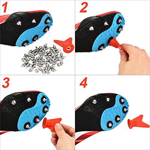 image for HOTOP 32 Pieces 1/2Inch, 1/4Inch, 3/8Inch Steel Spikes Track Shoe Spik