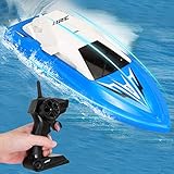 GotechoD Remote Control Boat for Kids Adults RC Boats for Pools and Lakes 2.4Ghz Racing Boats High Speed 20minutes Play Time Rechargeable Electric RC Toys for 6,7,8-16 Year Old Boys Girls Gifts Blue