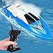 GotechoD Remote Control Boat for Kids Adults RC Boats for Pools and Lakes 2.4Ghz Racing Boats High Speed 20minutes Play Time Rechargeable Electric RC Toys for 6,7,8-16 Year Old Boys Girls Gifts Blue