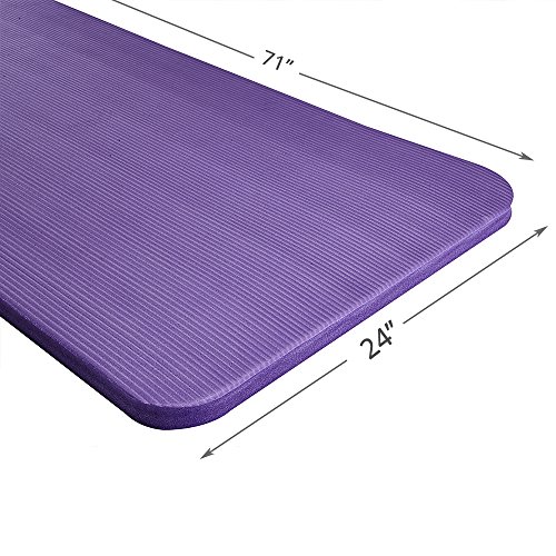 Easthills Fitness 71" x 24" Extra Thick 1 Inch Yoga and Exercise Mat with Elastic Strap for Gym, Workout, Physical Therapy, Pilates. - Thumbnail 5