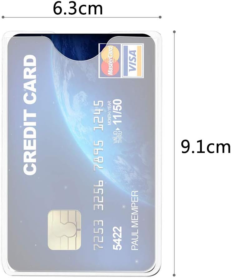 Credit Card Sleeves,BETOY 100 Pieces Plastic ID Credit Card Holder Badge ID Card Holders Transparent Card Protector Vertical Business Card Sleeves Frosted ID Protector - Image 3