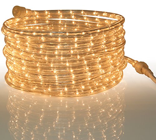 Tupkee Rope Light Clear Indoor Outdoor use, 24 Feet (7.3 m) – 10MM Diameter – 288 Clear Incandescent Long Life Bulbs Rope Lights