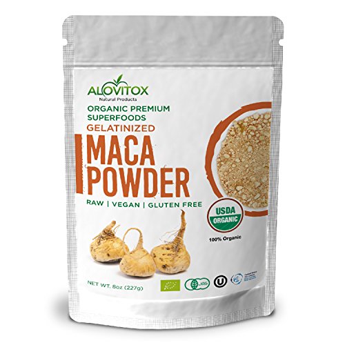 Alovitox maca powder gelatinized superfoods. 8oz pouch